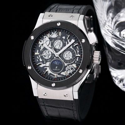 HUBLOT Classic Fusion Moonphase Black Bezel Steel Case diameter 45mm Replica Watch